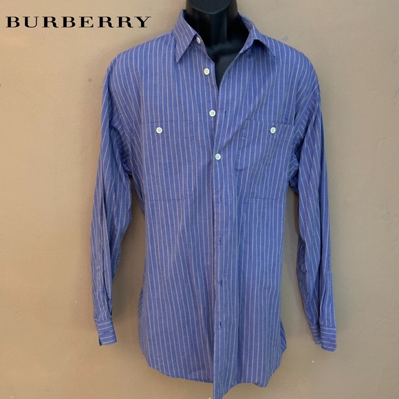 Burberry Shirts Burberry Striped Dress Shirt 7 Neck 35 Sleeve Vintage Gently Worn Buttons
